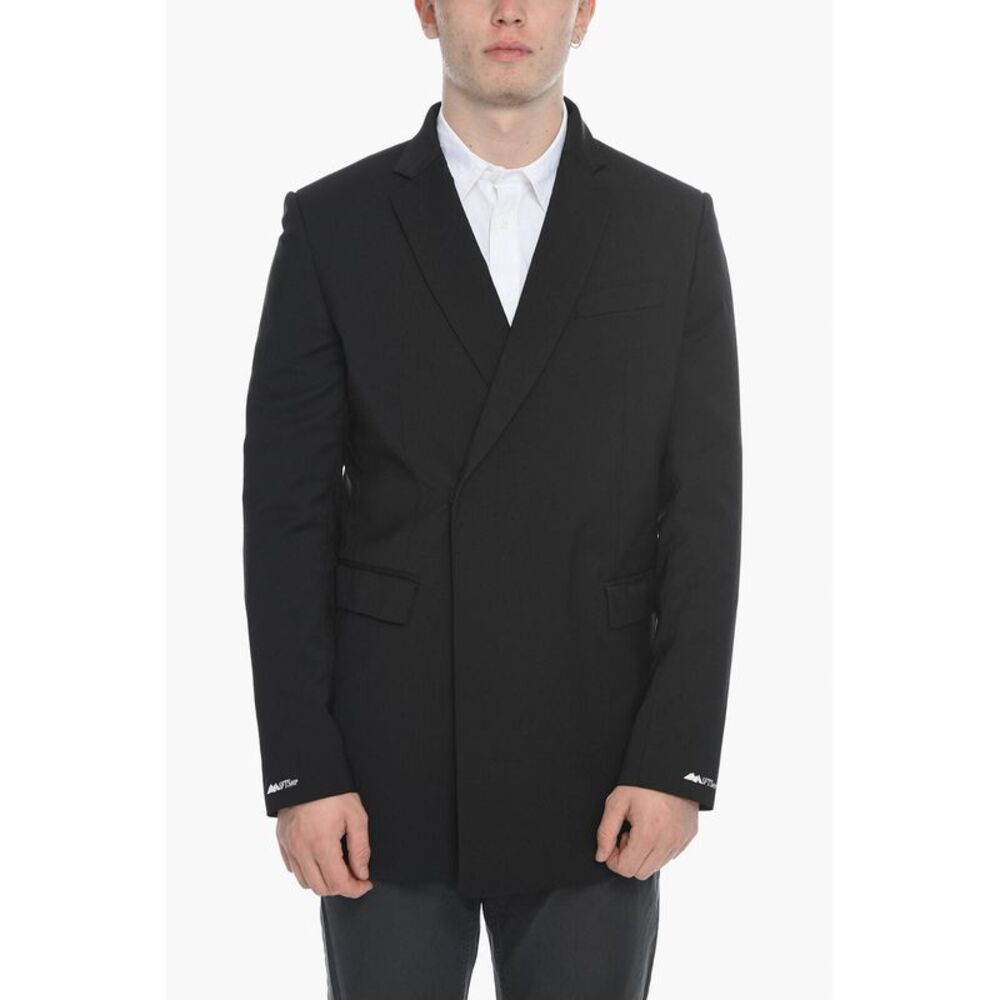 Double-Breasted Wool-Blend Jacket with Flap Pocket